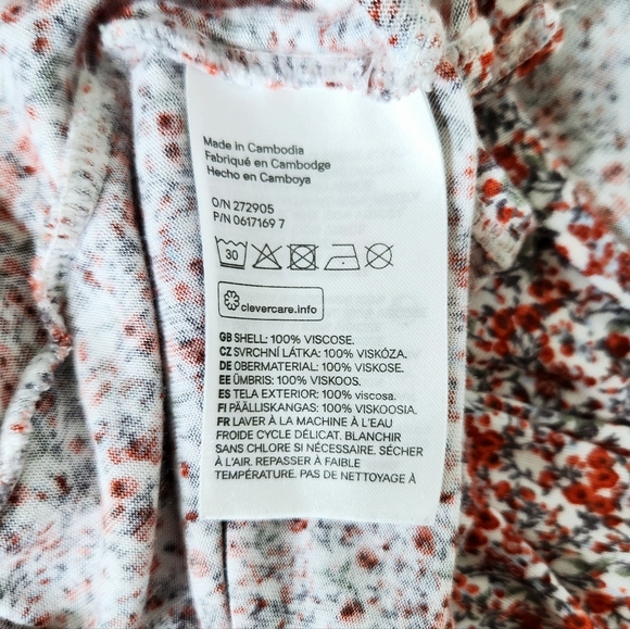 H&M Floral Print Multicolor Flutter Sleeve Knit Top | Large - Picture 5 of 7